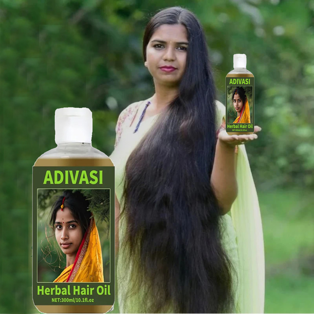 Ayurvedic & Herbal Wellness Kits - Minyak Pertumbuhan Rambut Ayurveda India Adivasi