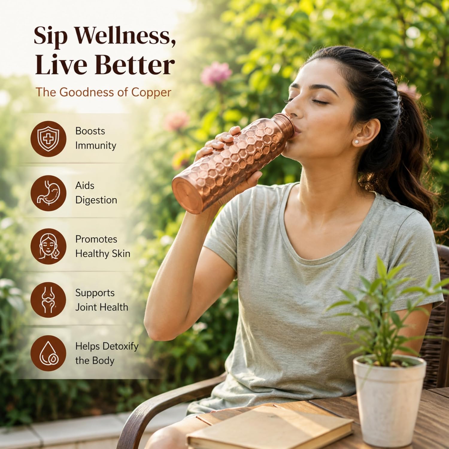 Set 3 Botol Air Tembaga 32oz,  - Ayurvedic & Herbal Wellness Kits ulasan dan harga