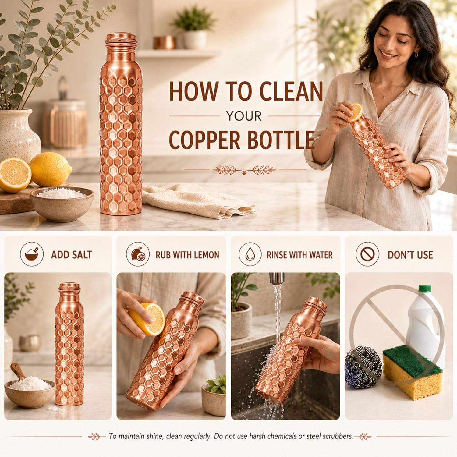 Set 3 Botol Air Tembaga 32oz,  - Ayurvedic & Herbal Wellness Kits ulasan dan harga