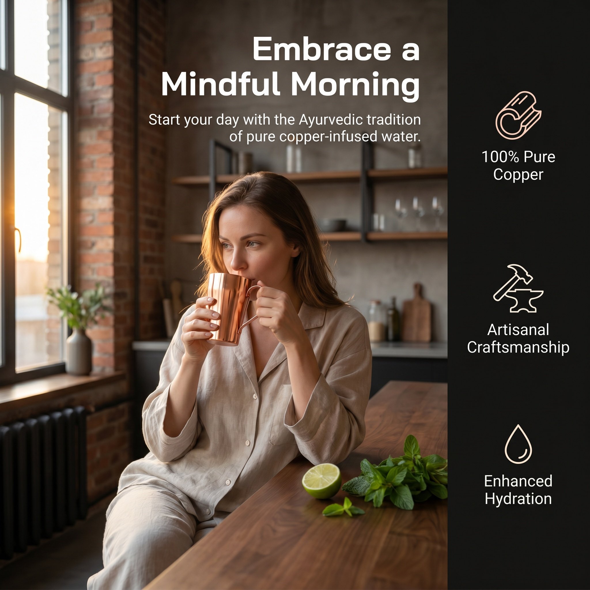 Cangkir Minum Tembaga Murni 40 - Ayurvedic & Herbal Wellness Kits ulasan dan harga